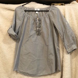 Loft petite blouse, black and white striped, SP